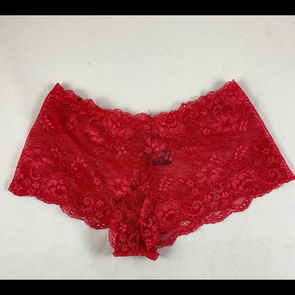 Hype L Red Lace Booty Short Briefs